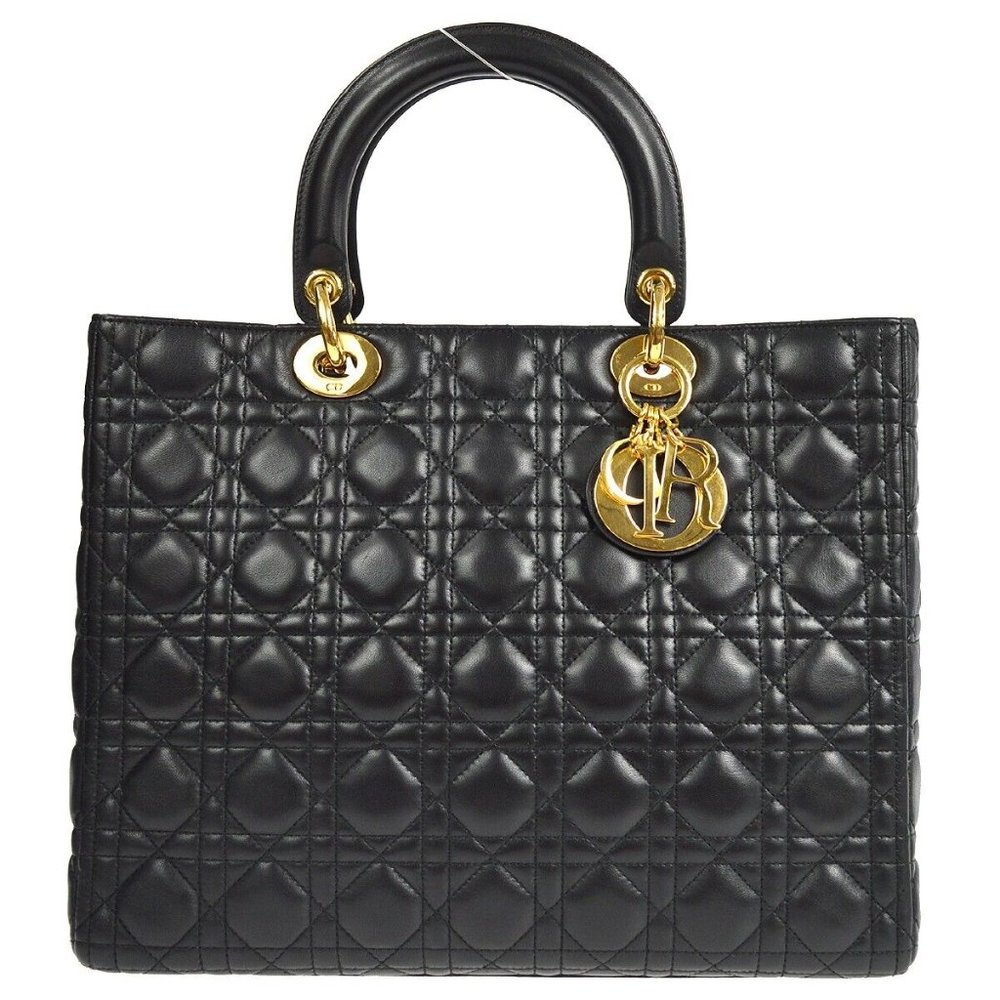 Pre-Loved Large Lady Dior in Black Cannage Lambskin - Dior
